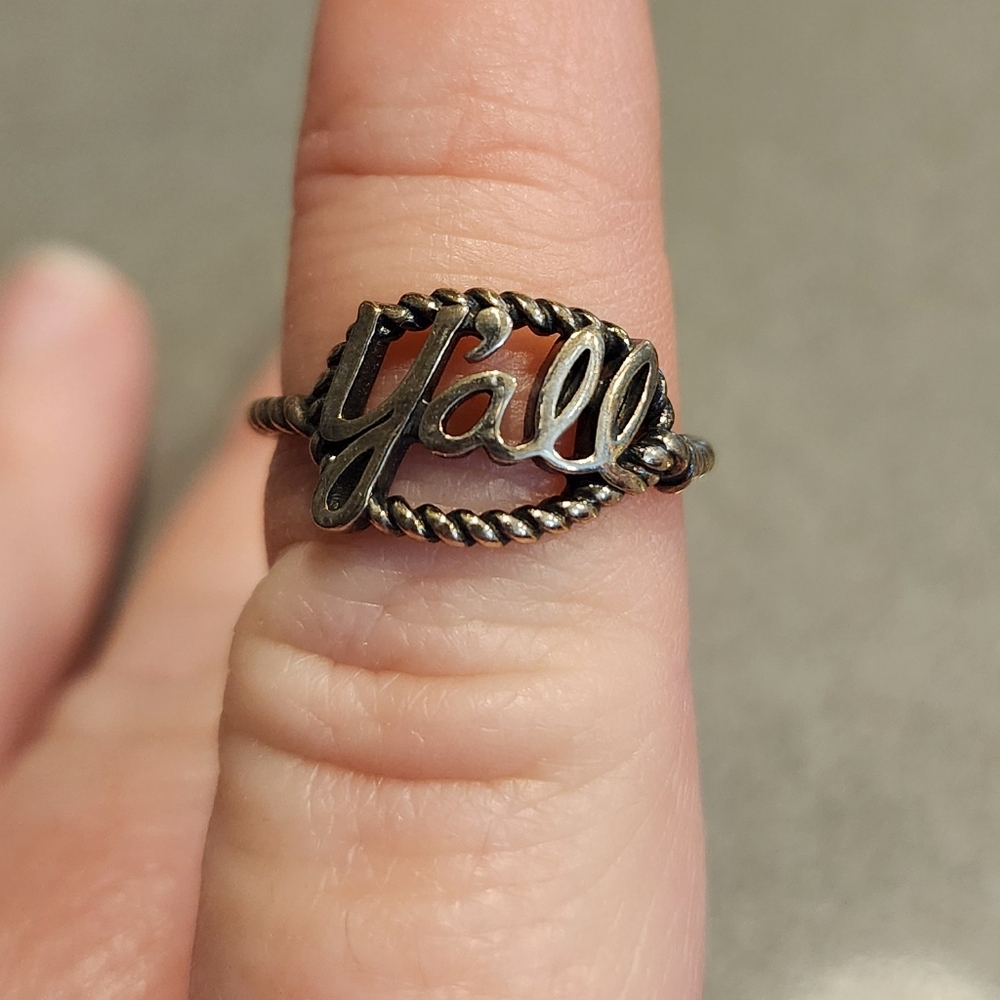 Silver 'Y'all' Ring